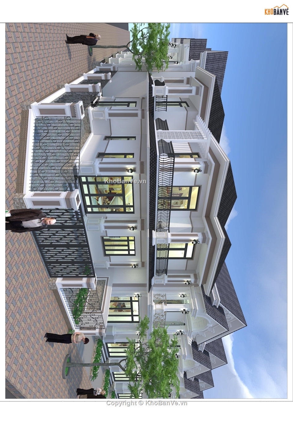 biệt thự phố,biệt thự 2 tầng,bản vẽ biệt thự,bản vẽ biệt thự tân cổ điển full,biệt thự tân cổ điển full kt.kc.đn,biệt thự tân cổ điển 2 tầng